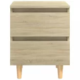 tölgyszínű éjjeliszekrény tömör fenyőfa lábakkal 40x35x50 cm