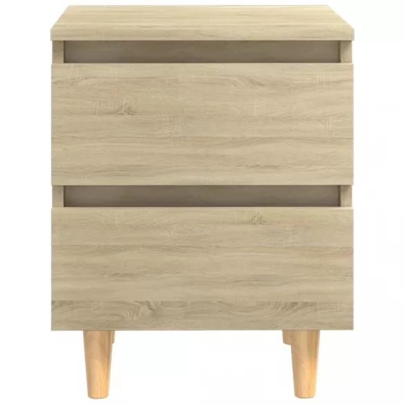 tölgyszínű éjjeliszekrény tömör fenyőfa lábakkal 40x35x50 cm