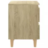 tölgyszínű éjjeliszekrény tömör fenyőfa lábakkal 40x35x50 cm