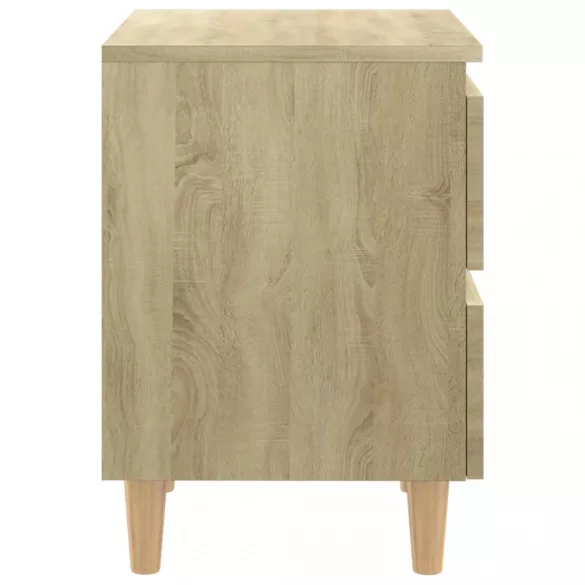 tölgyszínű éjjeliszekrény tömör fenyőfa lábakkal 40x35x50 cm