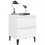 fehér szerelt fa éjjeliszekrény 40 x 35 x 50 cm