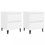 2 db fehér szerelt fa éjjeliszekrény 40 x 35 x 50 cm