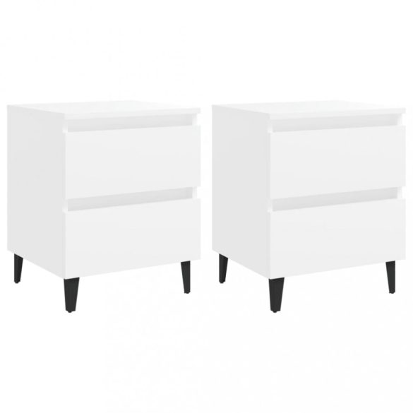 2 db fehér szerelt fa éjjeliszekrény 40 x 35 x 50 cm