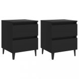 2 db fekete szerelt fa éjjeliszekrény 40 x 35 x 50 cm