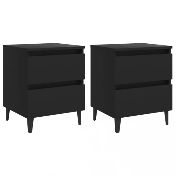 2 db fekete szerelt fa éjjeliszekrény 40 x 35 x 50 cm