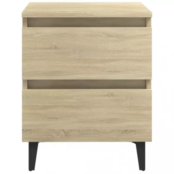 2 db sonoma tölgy színű szerelt fa éjjeliszekrény 40x35x50 cm