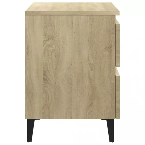 2 db sonoma tölgy színű szerelt fa éjjeliszekrény 40x35x50 cm