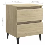 2 db sonoma tölgy színű szerelt fa éjjeliszekrény 40x35x50 cm