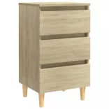 tölgyszínű éjjeliszekrény tömör fa lábakkal 40 x 35 x 69 cm