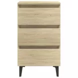 sonoma tölgy színű éjjeliszekrény fémlábakkal 40 x 35 x 69 cm