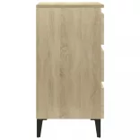 sonoma tölgy színű éjjeliszekrény fémlábakkal 40 x 35 x 69 cm