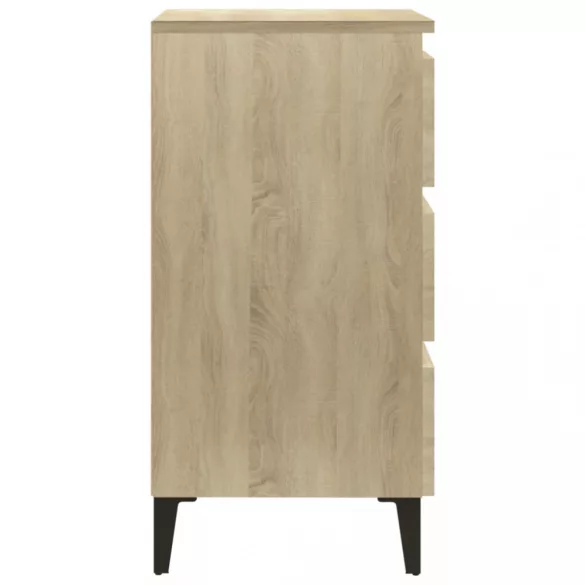 sonoma tölgy színű éjjeliszekrény fémlábakkal 40 x 35 x 69 cm