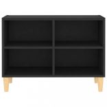 fekete TV-szekrény tömör falábakkal 69,5 x 30 x 50 cm