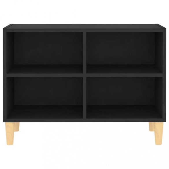 fekete TV-szekrény tömör falábakkal 69,5 x 30 x 50 cm