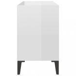 magasfényű fehér TV-szekrény fémlábakkal 69,5 x 30 x 50 cm