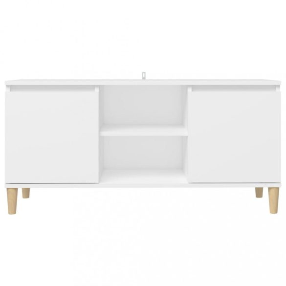 fehér TV-szekrény tömör falábakkal 103,5 x 35 x 50 cm
