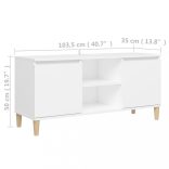 fehér TV-szekrény tömör falábakkal 103,5 x 35 x 50 cm