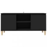 fekete TV-szekrény tömör falábakkal 103,5 x 35 x 50 cm