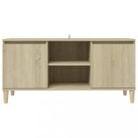 sonoma tölgy színű TV-szekrény tömör fa lábakkal 103,5x35x50 cm