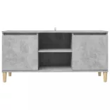 betonszürke TV-szekrény tömör falábakkal 103,5 x 35 x 50 cm