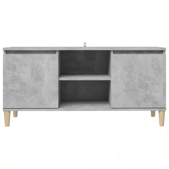 betonszürke TV-szekrény tömör falábakkal 103,5 x 35 x 50 cm