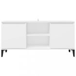 fehér TV-szekrény tömör fémlábakkal 103,5 x 35 x 50 cm