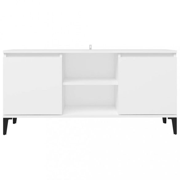 fehér TV-szekrény tömör fémlábakkal 103,5 x 35 x 50 cm