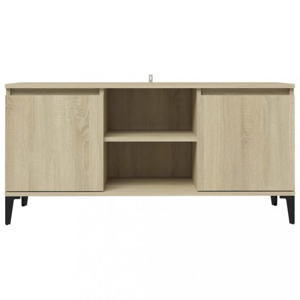 sonoma tölgy színű TV-szekrény fémlábakkal 103,5 x 35 x 50 cm