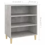 betonszürke szerelt fa tálalószekrény 57 x 35 x 70 cm