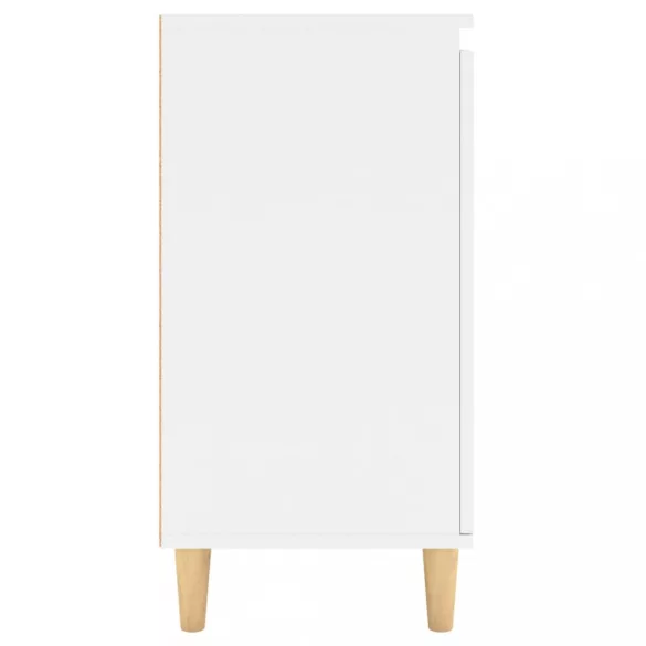 fehér szerelt fa tálalószekrény tömör falábakkal 60x35x70 cm