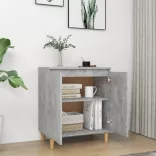 betonszürke szerelt fa tálalószekrény falábakkal 60x35x70 cm