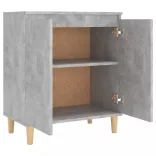 betonszürke szerelt fa tálalószekrény falábakkal 60x35x70 cm