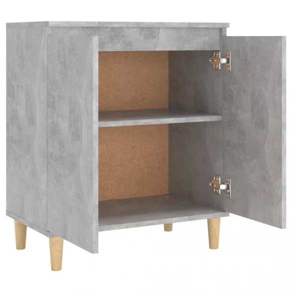 betonszürke szerelt fa tálalószekrény falábakkal 60x35x70 cm