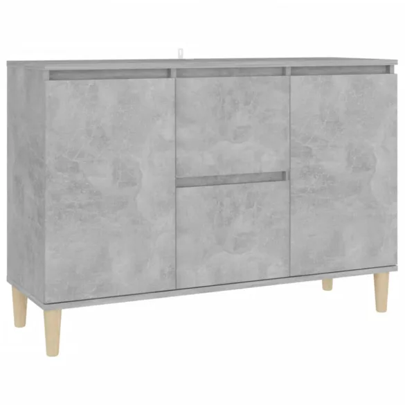 betonszürke szerelt fa tálalószekrény 101 x 35 x 70 cm