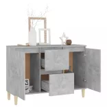 betonszürke szerelt fa tálalószekrény 101 x 35 x 70 cm