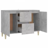 betonszürke szerelt fa tálalószekrény 101 x 35 x 70 cm