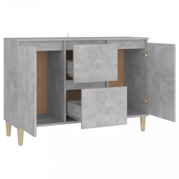 betonszürke szerelt fa tálalószekrény 101 x 35 x 70 cm