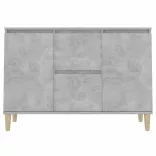 betonszürke szerelt fa tálalószekrény 101 x 35 x 70 cm