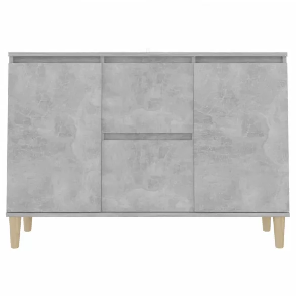 betonszürke szerelt fa tálalószekrény 101 x 35 x 70 cm