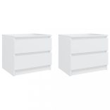 2 db fehér szerelt fa éjjeliszekrény 50 x 39 x 43,5 cm
