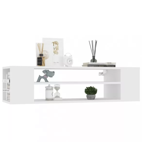 fehér szerelt fa függő TV-szekrény 100 x 30 x 26,5 cm