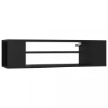 fekete szerelt fa függő TV-szekrény 100 x 30 x 26,5 cm
