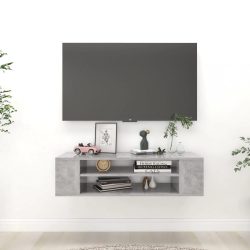   betonszürke szerelt fa függő TV-szekrény 100 x 30 x 26,5 cm