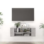 betonszürke szerelt fa falra szerelhető TV-szekrény 102x35x35cm
