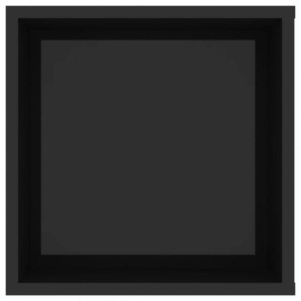 magasfényű fekete szerelt fa falra szerelhető TV-szekrény