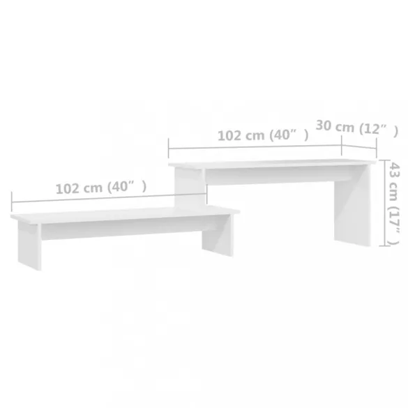 fehér szerelt fa TV-szekrény 180 x 30 x 43 cm