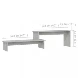 betonszürke szerelt fa TV-szekrény 180 x 30 x 43 cm