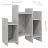 betonszürke szerelt fa kisszekrény 60 x 26 x 60 cm