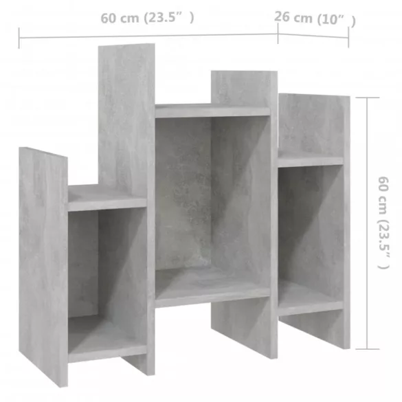betonszürke szerelt fa kisszekrény 60 x 26 x 60 cm
