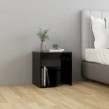 fekete szerelt fa éjjeliszekrény 40 x 30 x 40 cm